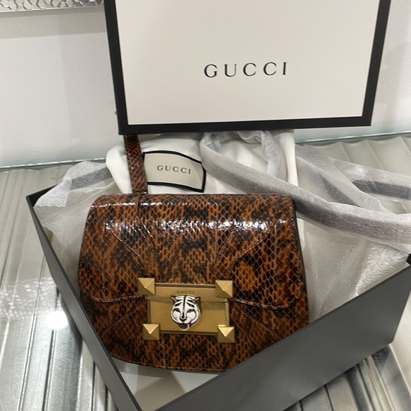 GUCCI Brown Snakeskin Leather Osiride Flap Crossbody Bag NEW WITH TAGS! Box! Bag - Picture 13 of 13